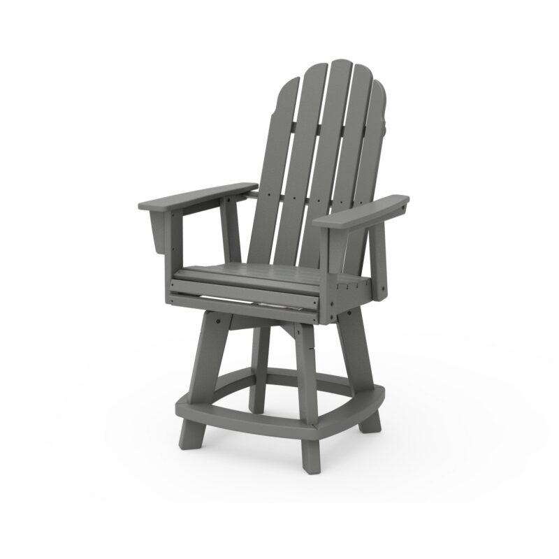 POLYWOOD Vineyard Curveback Adirondack Swivel Counter Chair