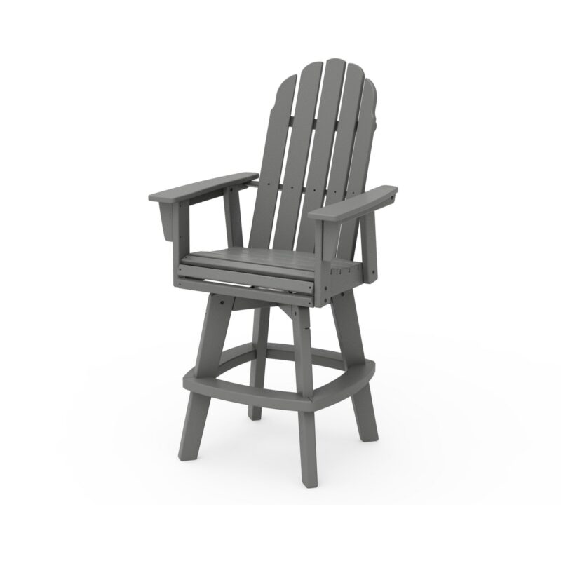 POLYWOOD Vineyard Curveback Adirondack Swivel Bar Chair
