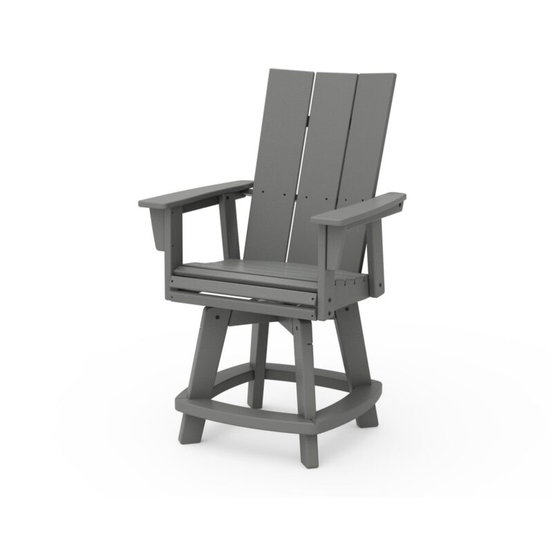 POLYWOOD Modern Curveback Adirondack Swivel Counter Chair