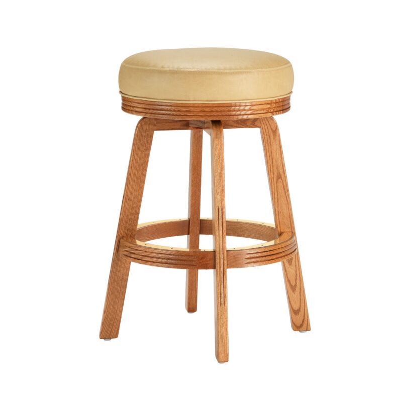 Darafeev 438 Oak Backless Swivel Bar Stool, shown in Honey Oak