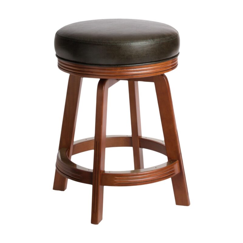 Darafeev 938 Maple Backless Swivel Bar Stool, shown in Traditional Mahogany Maple