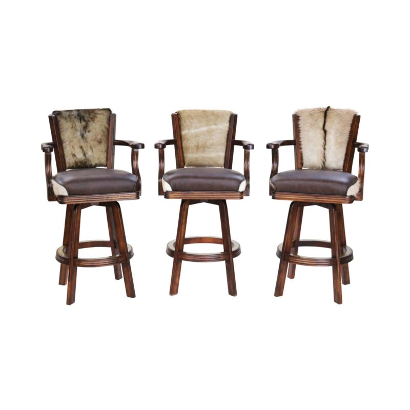 Darafeev 960 Maple Upholstered Swivel Bar Stool with Arms, view 2