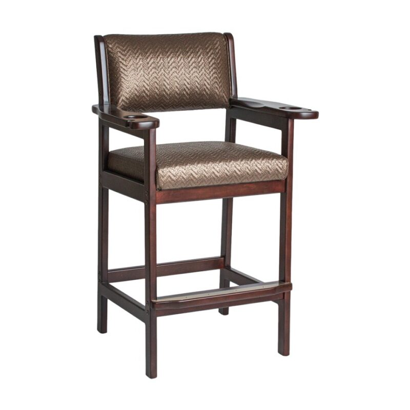 Darafeev 977 Maple Billiard Spectator Chair with Arms, shown in shown in Brunswick Espresso maple