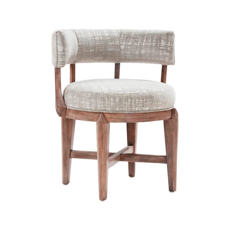 Darafeev Ace Maple Upholstered Dining Chair, shown in Rustic Pewter maple with performance fabric