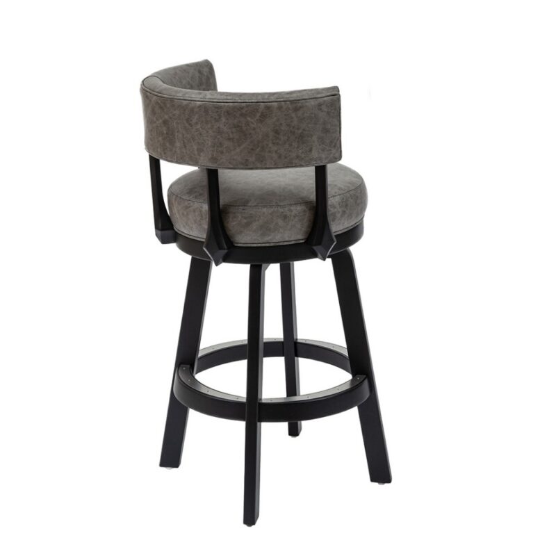 Darafeev Ace Oak Low-Back Upholstered Swivel Bar Stool, view 2