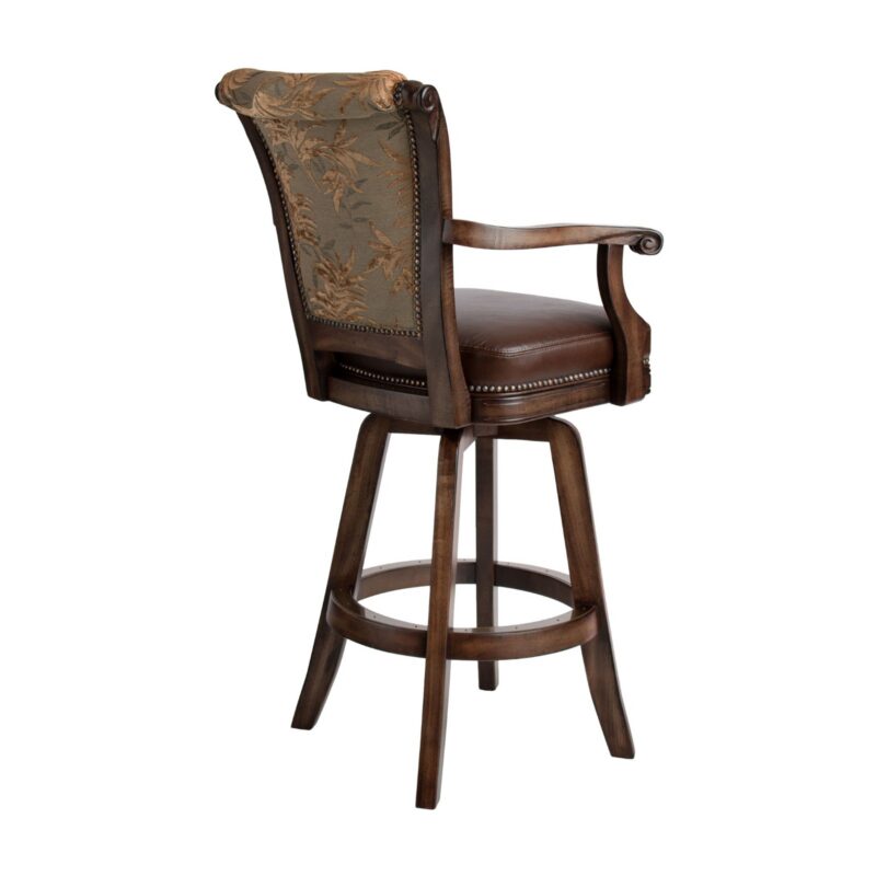 Darafeev Classic Maple Upholstered Swivel Bar Stool with Arms CLC, view 2