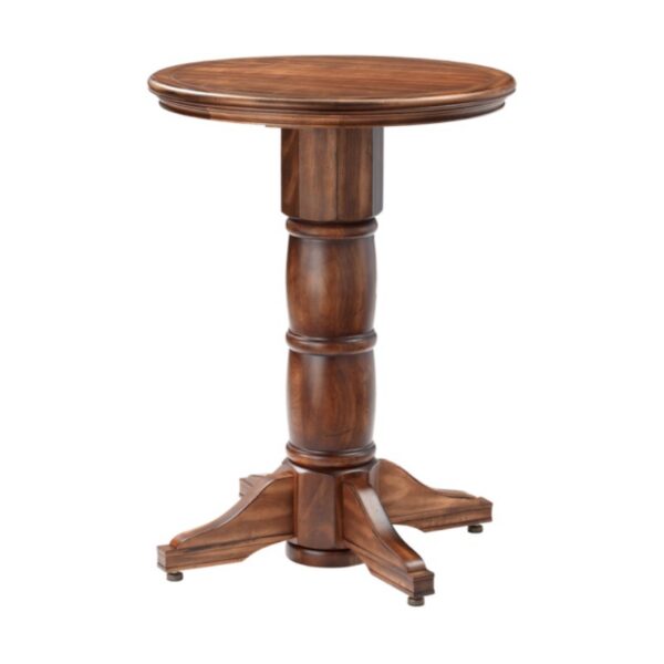 Darafeev Del Mar round bar-height pub table with turned pedestal base included in the Del Mar pub table set