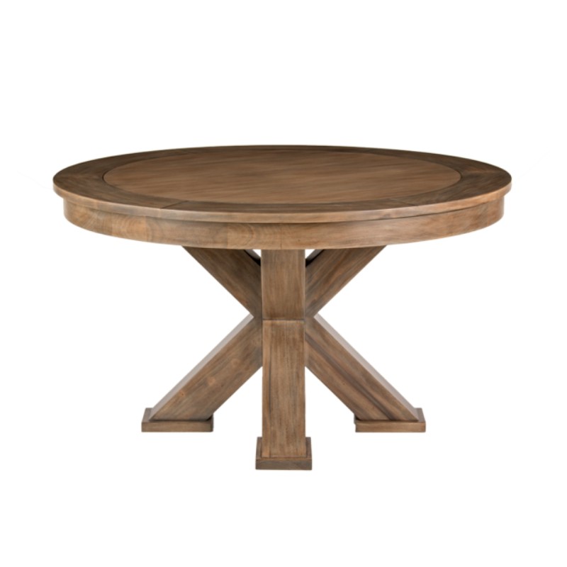 Darafeev Duke Round Convertible Poker Dining Table, shown in Rustic Pewter maple with charcoal felt