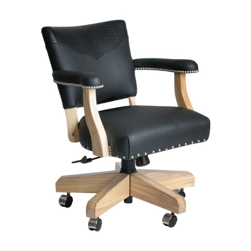 Darafeev El Dorado Maple Adjustable Swivel Game Chair with Arms and Casters, shown in Stetson version shown