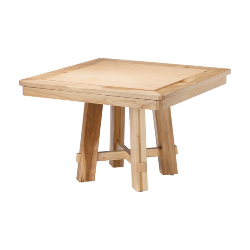 Darafeev El Dorado Square Convertible Poker Dining Table, shown in natural finish with black felt