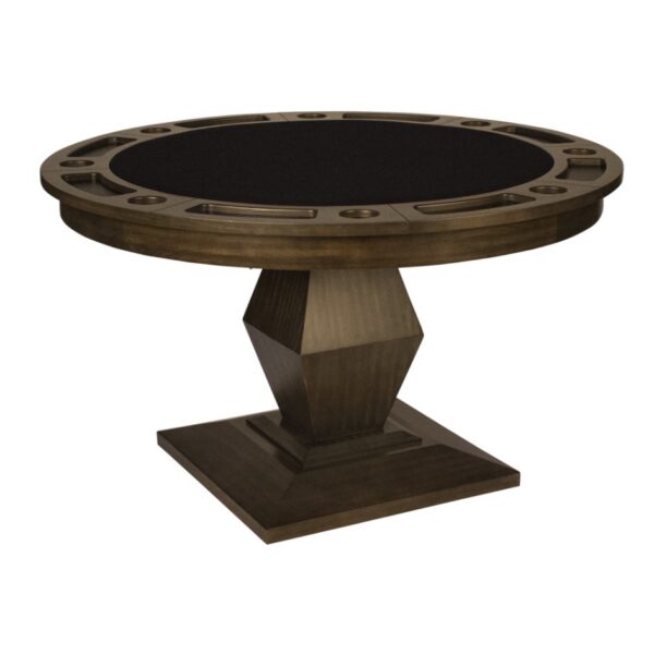 Darafeev Euclid 54 inch round convertible poker dining table included in the Euclid poker dining table set with Mod game chairs