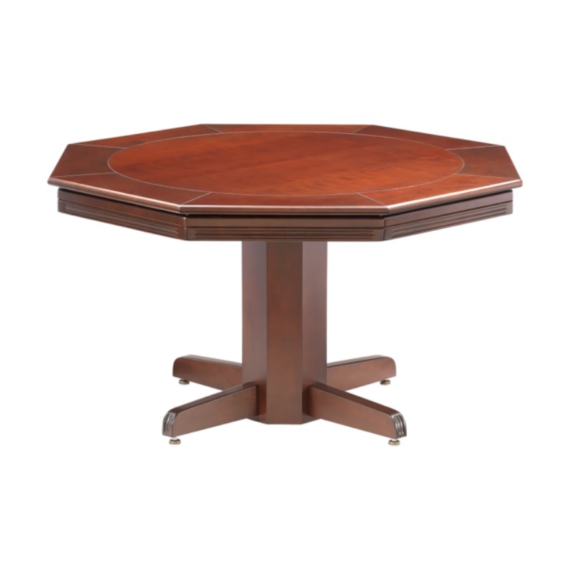 Darafeev Reno Octagon Convertible Poker Dining Table, shown in Brunswick Espresso maple with Bankers Gray felt