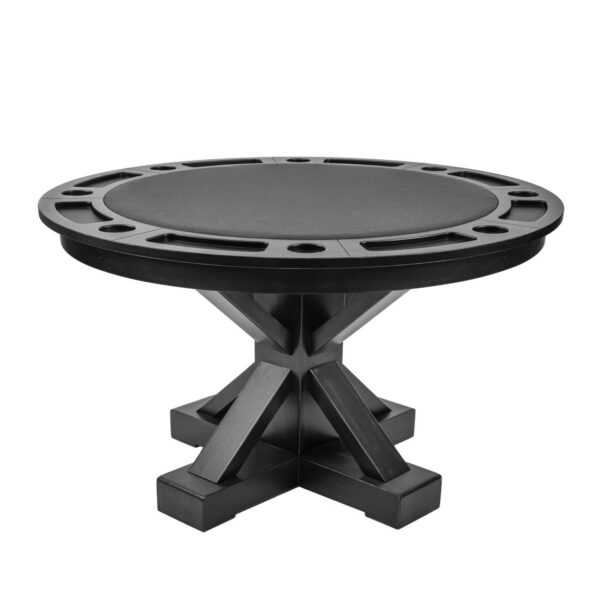 Darafeev Trestle round convertible poker dining table with angled trestle pedestal base