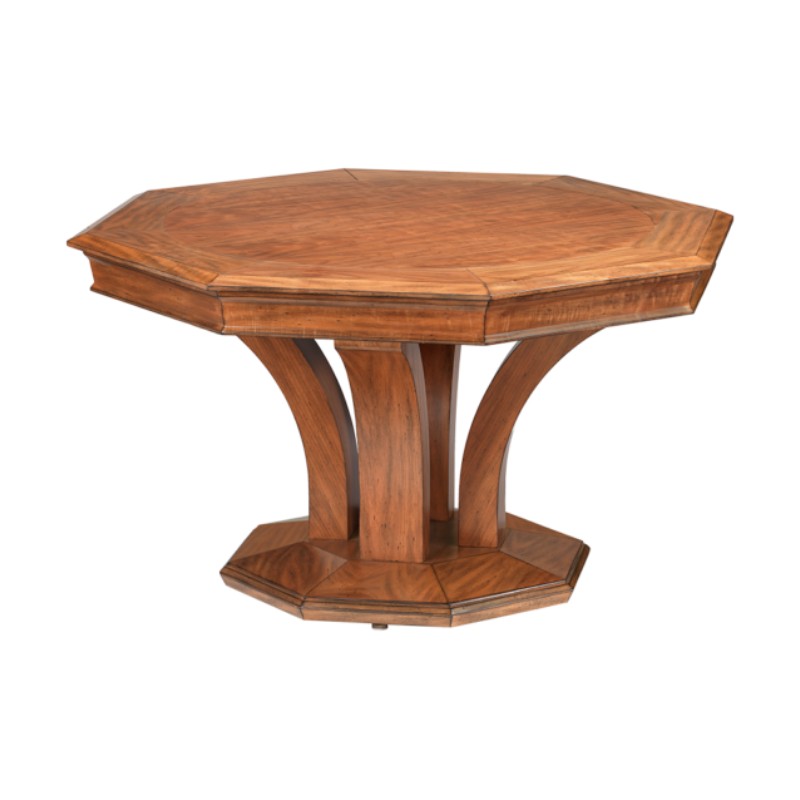 Darafeev Treviso Octagon Convertible Poker Dining Table, shown in Cocobola maple with charcoal felt