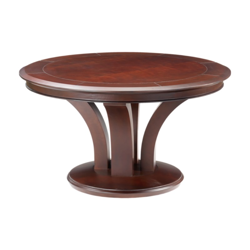 Darafeev Treviso Round Convertible Poker Dining Table, shown in Brunswick Espresso maple with camel felt