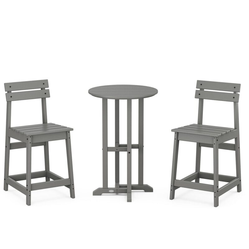 POLYWOOD Modern Studio Plaza 3-Piece Bistro Counter Set