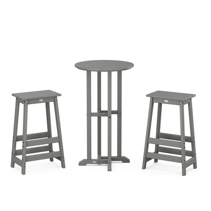 POLYWOOD Modern Studio Bar Stool 3-Piece Bistro Set