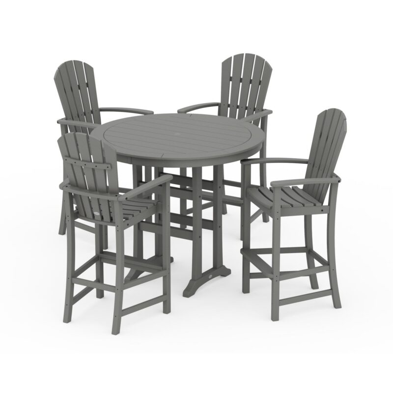 POLYWOOD Palm Coast 5-Piece Round Bar Set