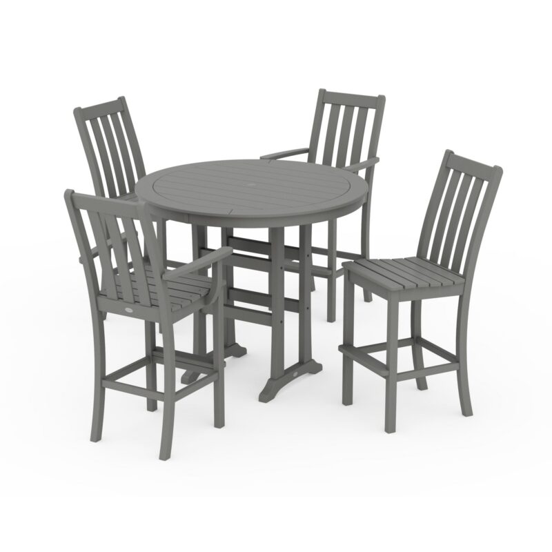 POLYWOOD Vineyard 5-Piece Nautical Trestle Bar Set