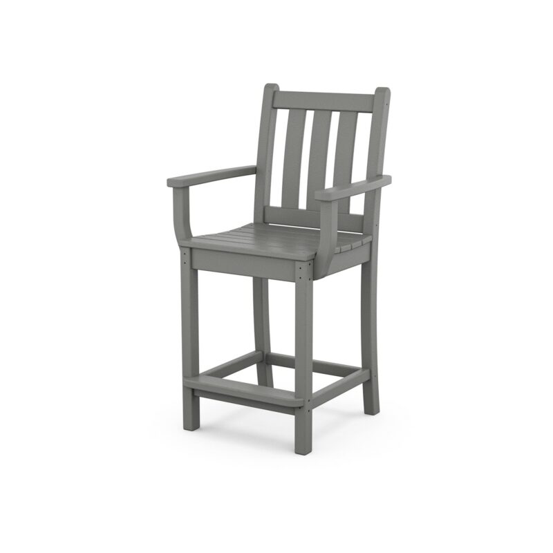 POLYWOOD Traditional Garden Counter Arm Chair