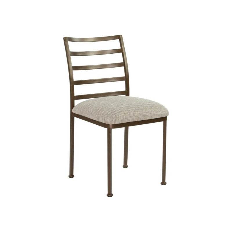Wesley Allen Benton dining chair in Expresso with Whitaker Sand Performance fabric