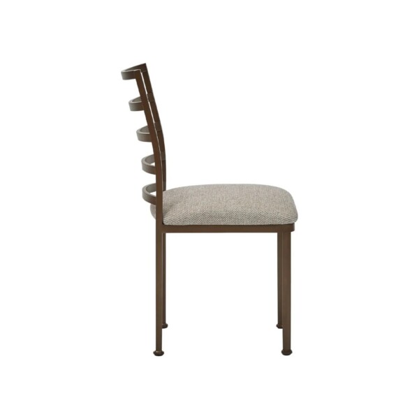Wesley Allen Benton dining chair in Expresso with Whitaker Sand Performance fabric view 2