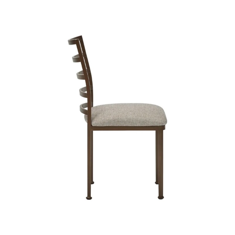 Wesley Allen Benton dining chair in Expresso with Whitaker Sand Performance fabric view 2