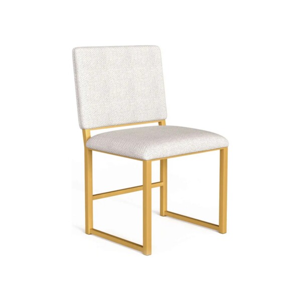 Wesley Allen Franklin dining chair in Opaque Gold with French Ivory Performance fabric