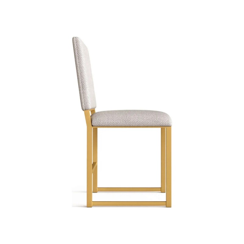 Wesley Allen Franklin dining chair in Opaque Gold with French Ivory Performance fabric view 2