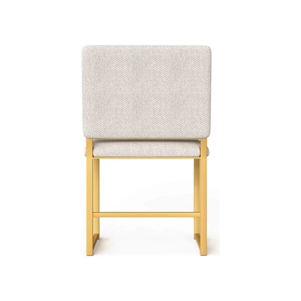 Wesley Allen Franklin dining chair in Opaque Gold with French Ivory Performance fabric view 3