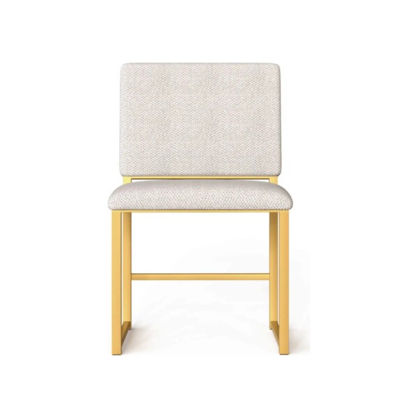 Wesley Allen Franklin dining chair in Opaque Gold with French Ivory Performance fabric view 4