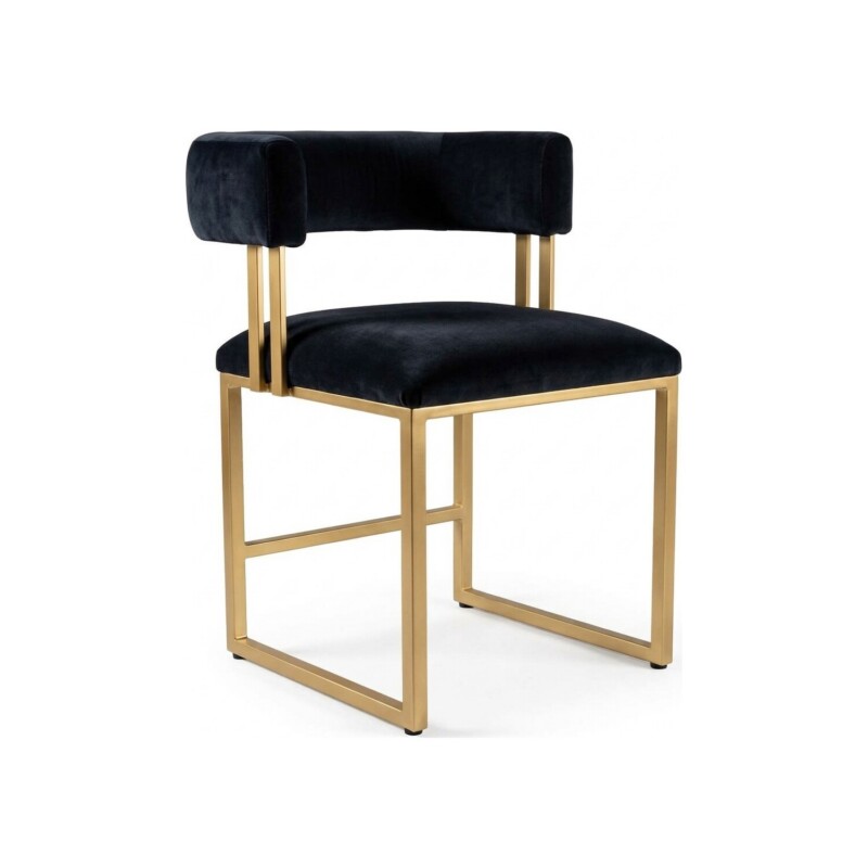 Wesley Allen Gable dining chair in Opaque Gold with Black Velvet