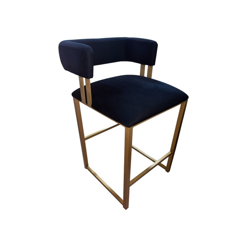 Wesley Allen Gable bar stool in Opaque Gold with Black Velvet
