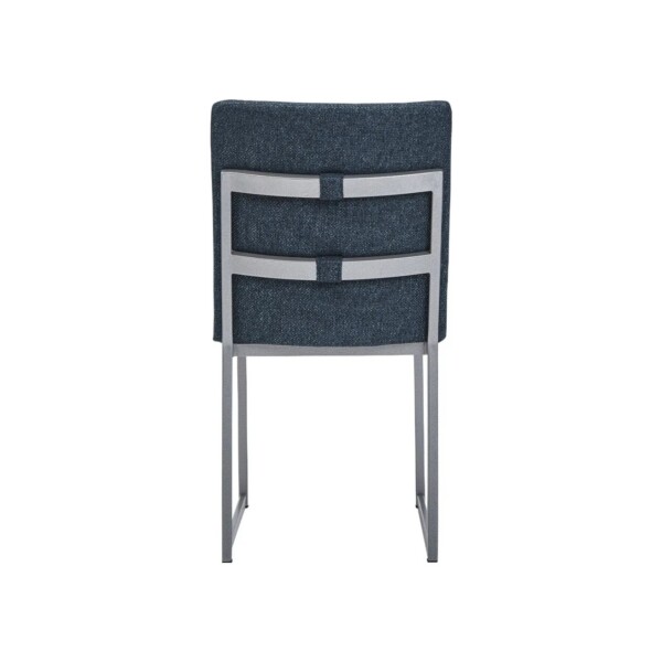 Wesley Allen Marbury dining chair in Silver Palladium with Charo Midnight Performance fabric view 2