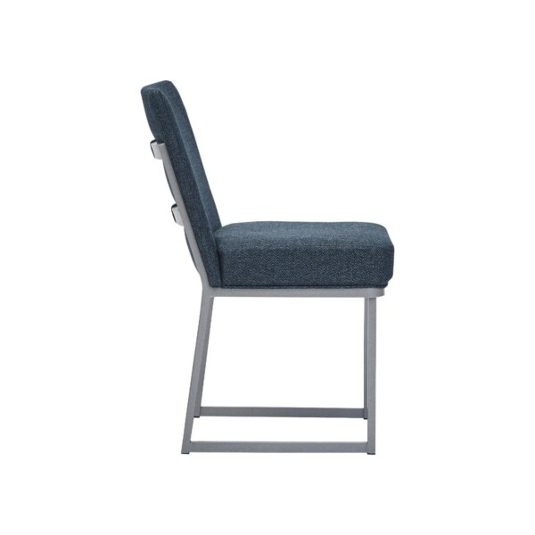 Wesley Allen Marbury dining chair in Silver Palladium with Charo Midnight Performance fabric view 3