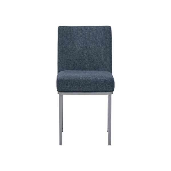 Wesley Allen Marbury dining chair in Silver Palladium with Charo Midnight Performance fabric view 4