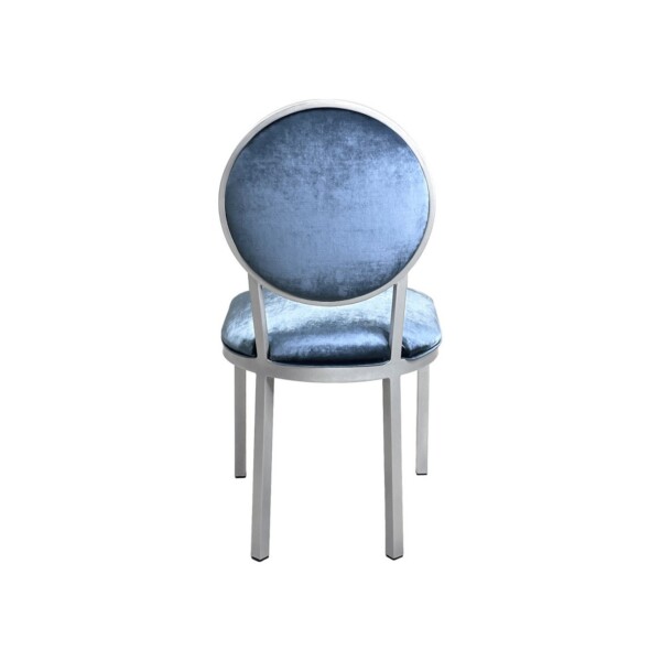 Wesley Allen Marquise dining chair in Platinum Gray with Posh Blue Velvet fabric view 3