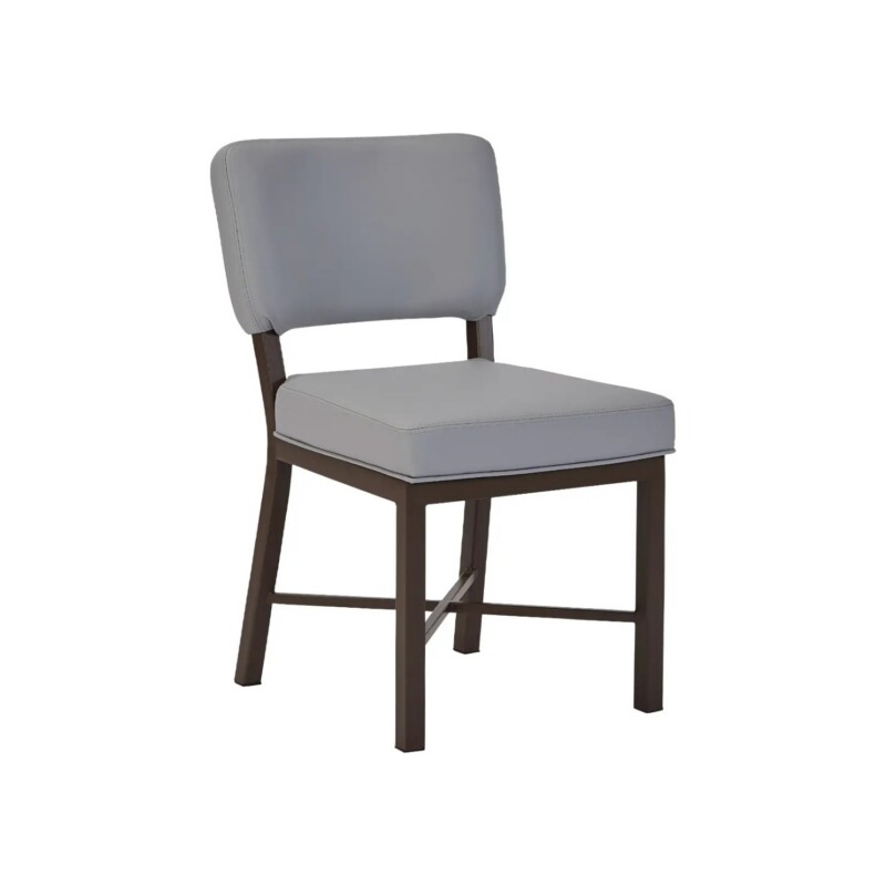 Wesley Allen Miami dining chair in Cappucino with Dillon Steel vinyl