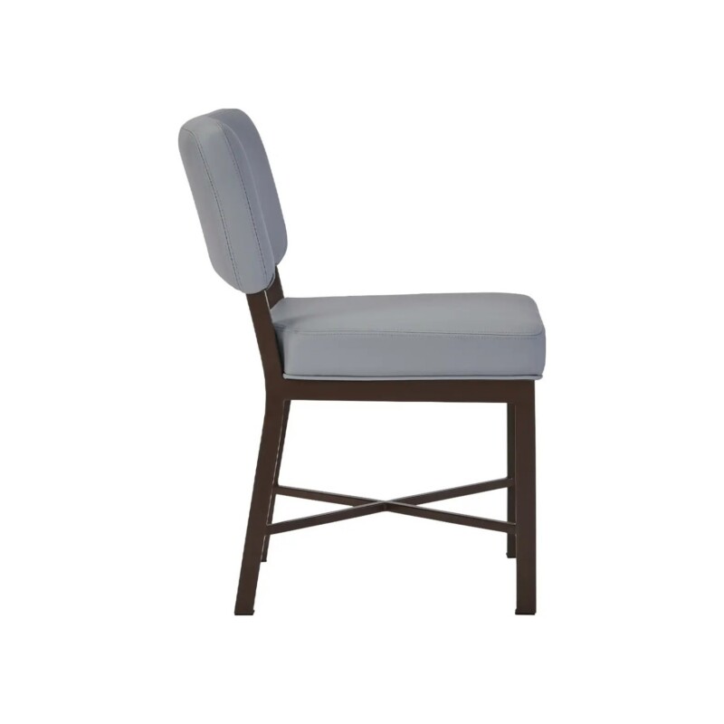 Wesley Allen Miami dining chair in Cappucino with Dillon Steel vinyl view 2
