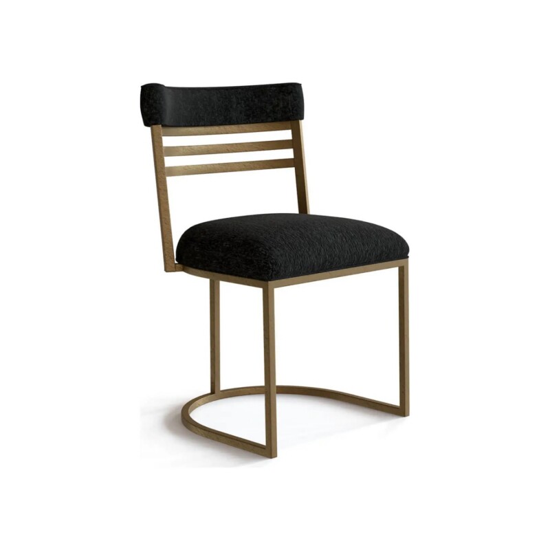 Wesley Allen Miramar dining chair in Brass Bisque with Mid Black fabric