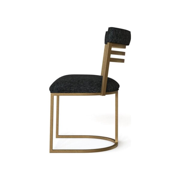 Wesley Allen Miramar dining chair in Brass Bisque with Mid Black fabric view 2