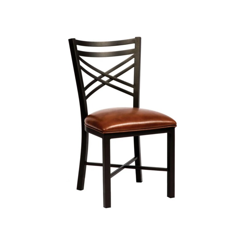 Wesley Allen Raleigh dining chair in Matte Black with Dillon Williamsburgh vinyl