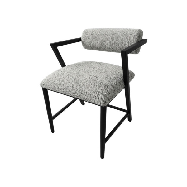 Wesley Allen Solaris dining chair in Matte Black with Zen Dawn fabric
