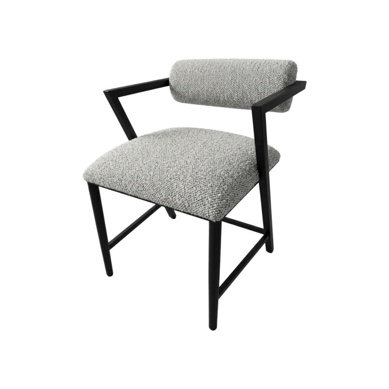 Wesley Allen Solaris dining chair in Matte Black with Zen Dawn fabric