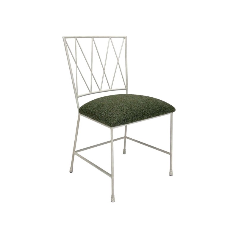 Wesley Allen Stella dining chair in Ivory with Willow Performance fabric